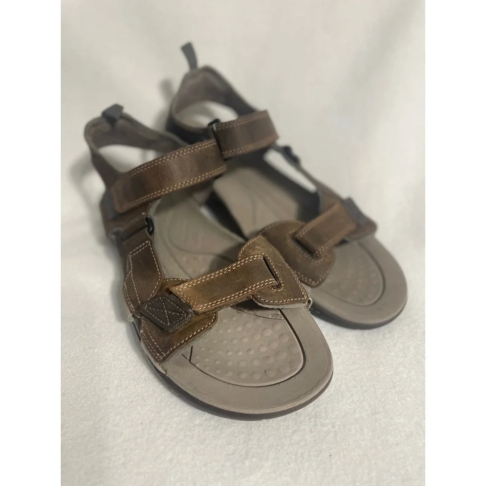 Clarks Leather Sport‎ Sandals Fisherman Men 12M Brown Adjustable Straps 63581